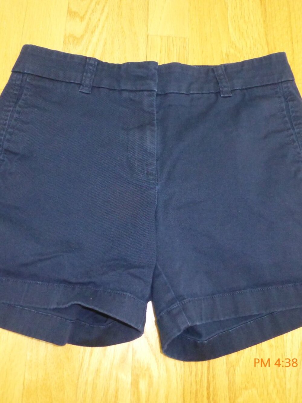 J. Crew Women's Stretch Chino Shorts Navy Size 2 H5807 4.5 inch inseam